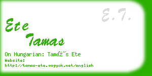 ete tamas business card